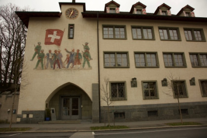 Schützenmuseum mit Wandmalerei von Fritz Traffelet




