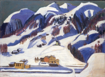 Ernst Ludwig Kirchner: Berge und Häuser im Schnee, um 1924